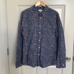 Goodfellow & Co Slim Fit Blue Floral Print Button-up
